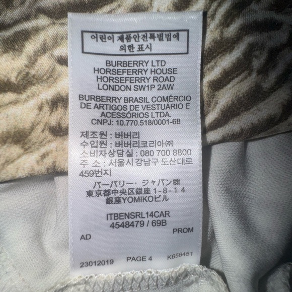 Burberry Pale Taupe Astrakhan Print Long-sleeve Brand tag missing. Size SM. EUC - Picture 11 of 16